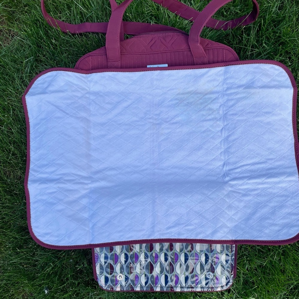 Vera Bradley Maroon Stroll Around Baby Bag - Picture 3 of 10